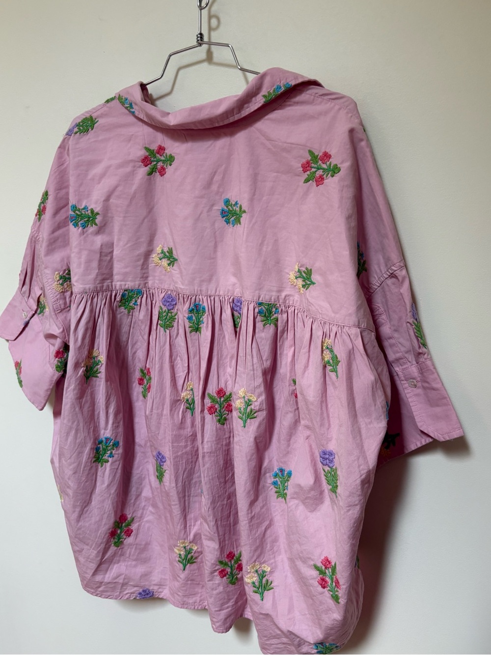 NWOT Maeve Mabel Boxy Embroidered Oxford Shirt Size XL - Picture 15 of 15